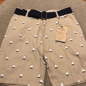 Vintage gene sail boat print shorts